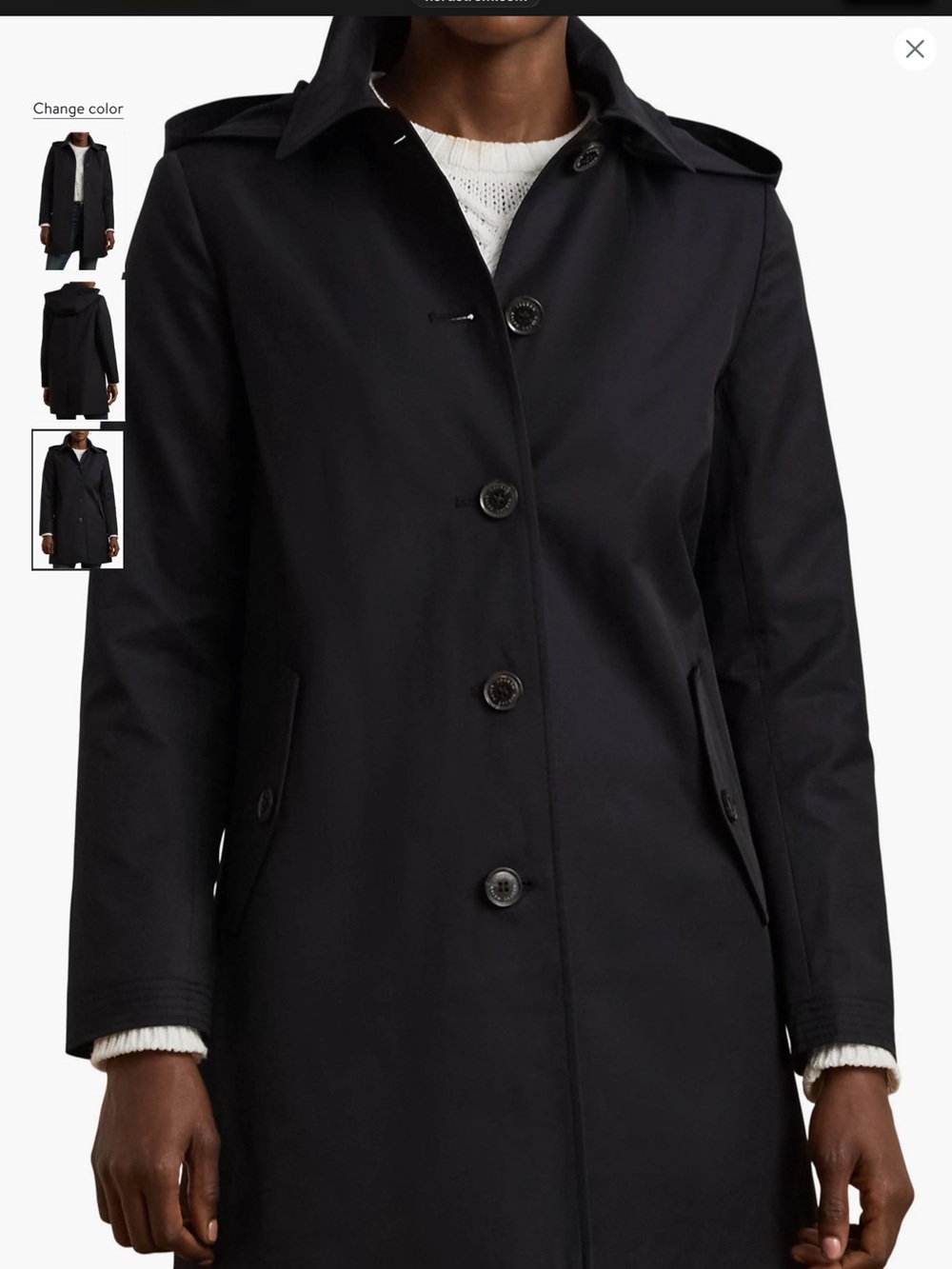 Ralph Lauren Black Single-Breasted Trench Coat NWOT bought at Nordstrom